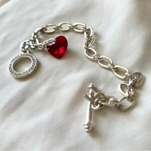 Swarovski MMCrystal bracelet with red heart ❤️ charm